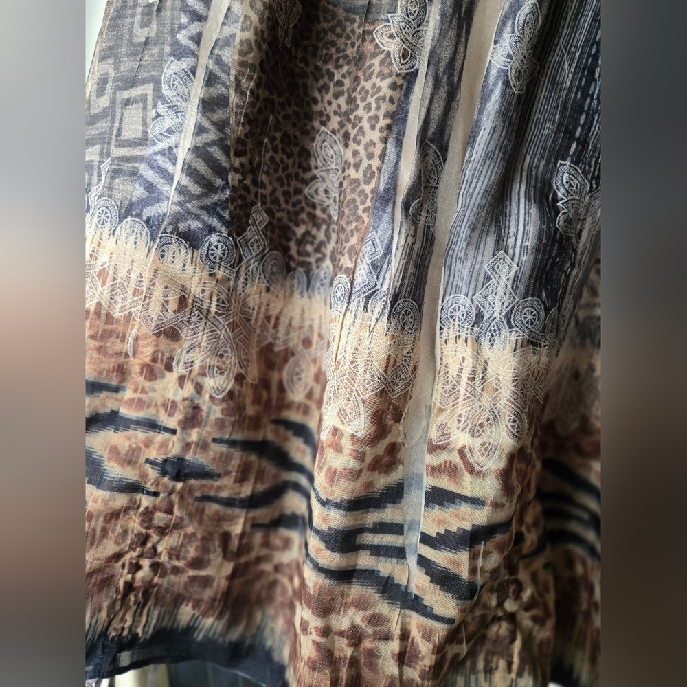 Lapis Anthropologie Boho Print Midi Skirt One Size - Picture 3 of 6